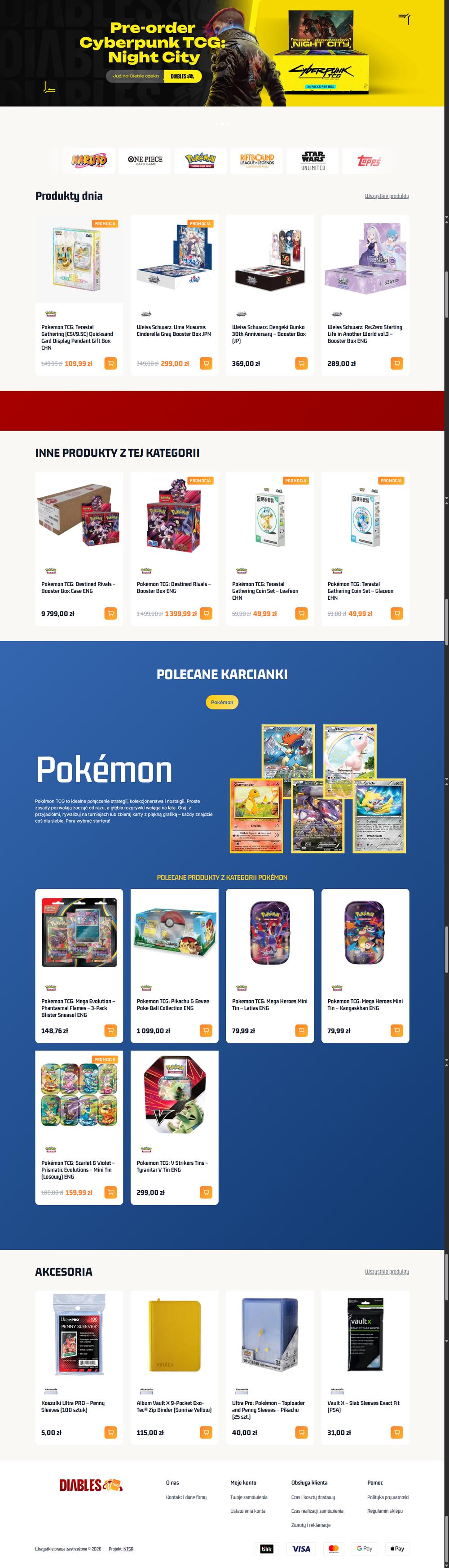 Website preview: Diables TCG